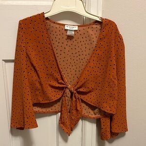 Women's Orange Polka Dot Top